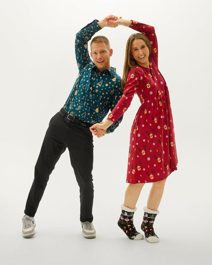 Das Schneemann-Weihnachtshemd – Herren