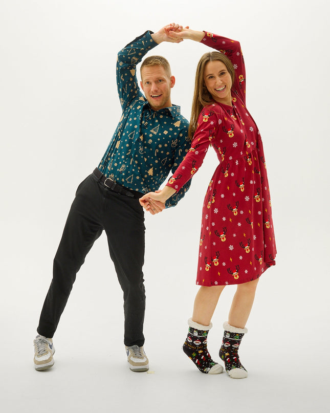 Das Schneemann-Weihnachtshemd – Herren