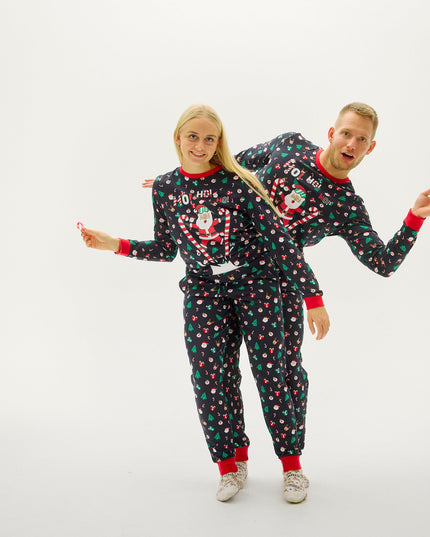 Weihnachtspyjama „Fliegender Weihnachtsmann“ für Herren