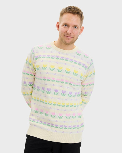 Osterlilien-Pullover – Herrenversion