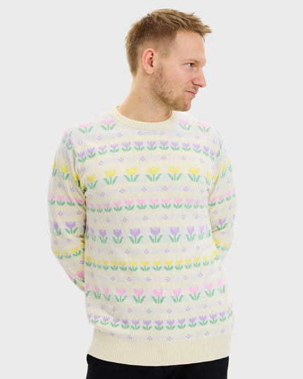 Osterlilien-Pullover – Herrenversion