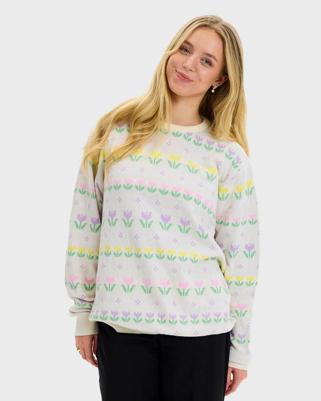 Osterlilien-Pullover – Damenversion