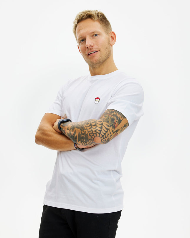 Weißes Weihnachtsmann-T-Shirt für Herren
