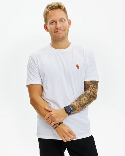 Unisex Christmas T-Shirt "Gingerbread Man" in White