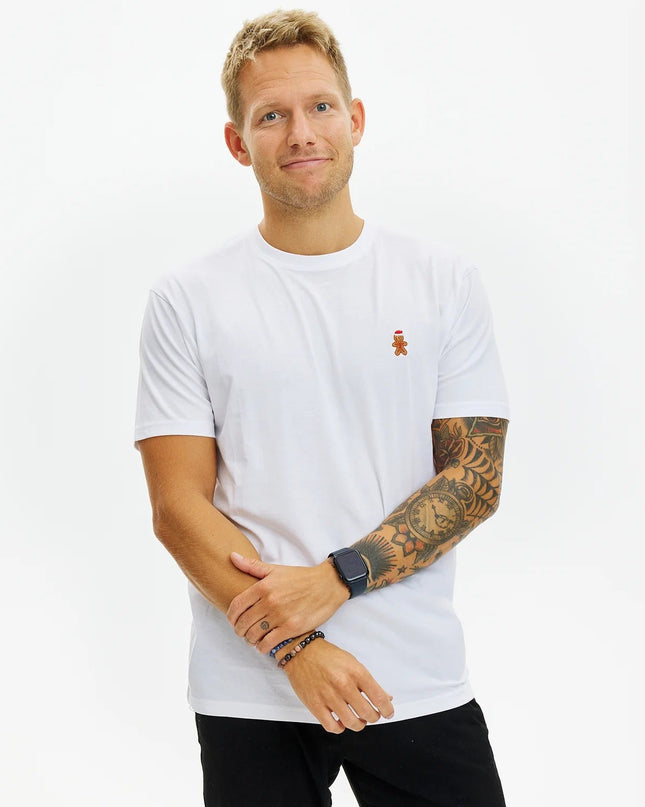 Unisex Christmas T-Shirt "Gingerbread Man" in White