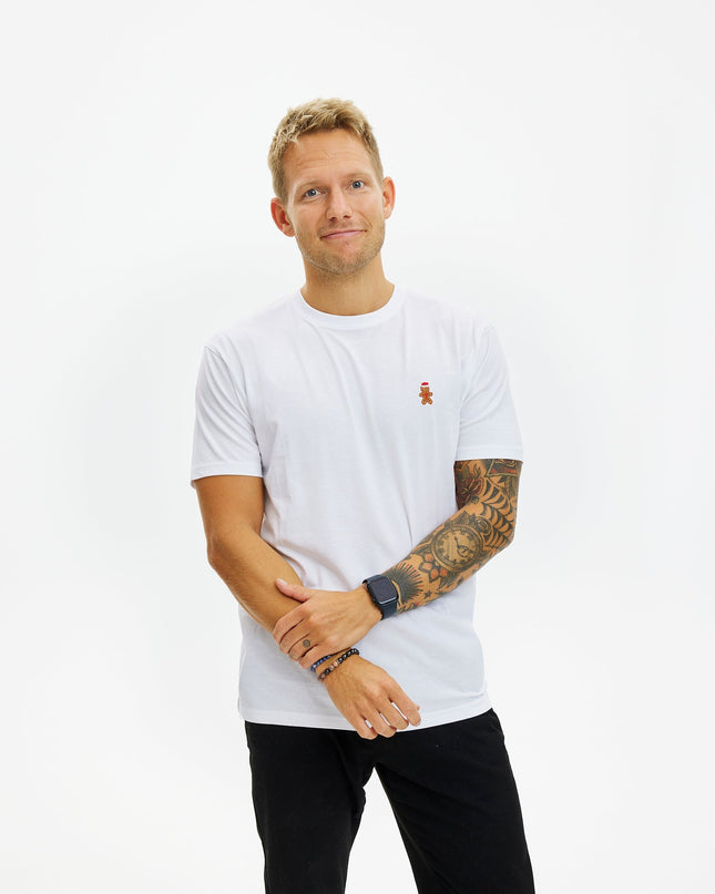 Weißes Weihnachtsplätzchen-T-Shirt für Herren