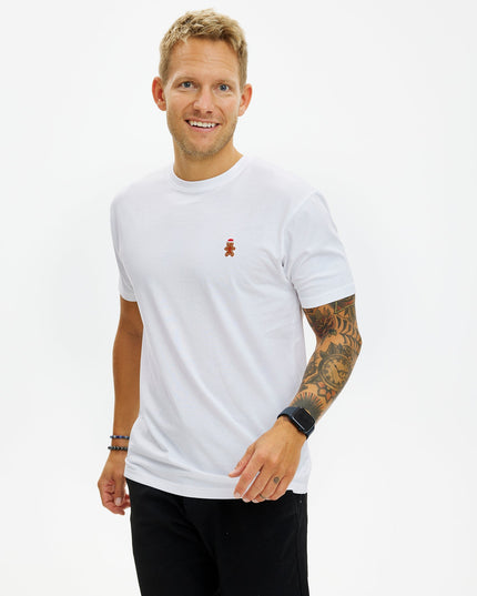 Weißes Weihnachtsplätzchen-T-Shirt für Herren