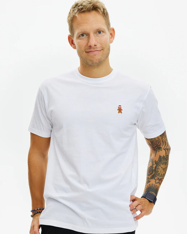 Unisex Christmas T-Shirt "Gingerbread Man" in White
