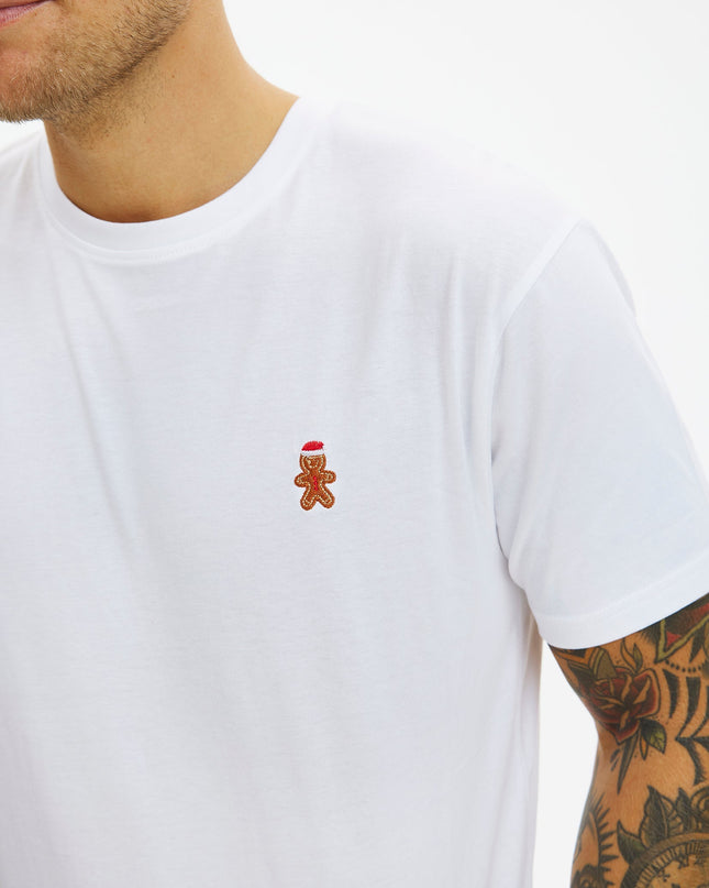 Weißes Weihnachtsplätzchen-T-Shirt für Herren