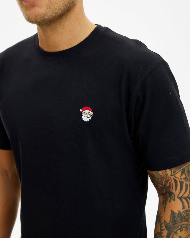 Schwarzes Weihnachtsmann-T-Shirt für Herren