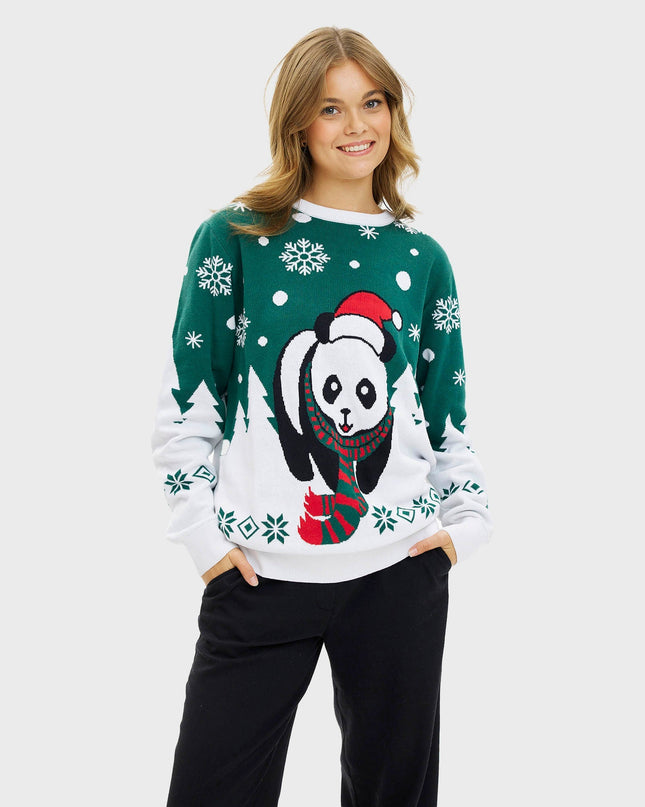 Pandaens Damen-Weihnachtspullover