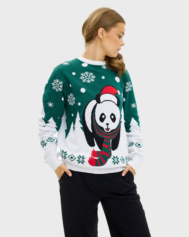 Pandaens Damen-Weihnachtspullover