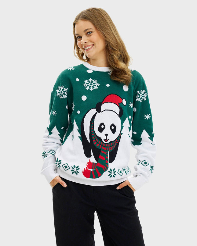 Pandaens Damen-Weihnachtspullover