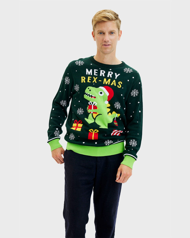 Cute Dino Christmas Sweater - Men