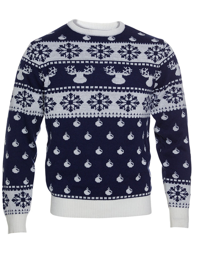 Klassischer blauer Weihnachtspullover für Damen