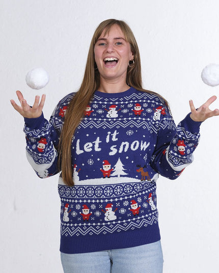 Weihnachtspullover „Let It Snow“ für Herren – Leuchtendes Design