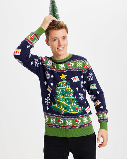Blue Christmas Tree Sweater - Men
