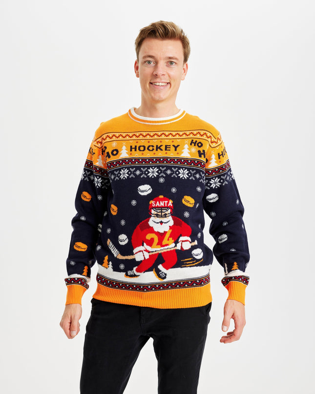 Weihnachtspullover mit Hockeymotiv in limitierter Auflage – Herrenversion
