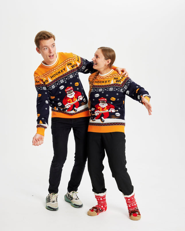 Weihnachtspullover mit Hockeymotiv in limitierter Auflage – Herrenversion