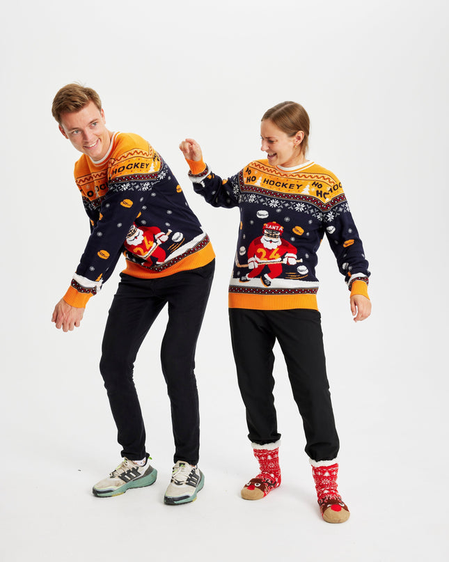 Weihnachtspullover mit Hockeymotiv in limitierter Auflage – Herrenversion