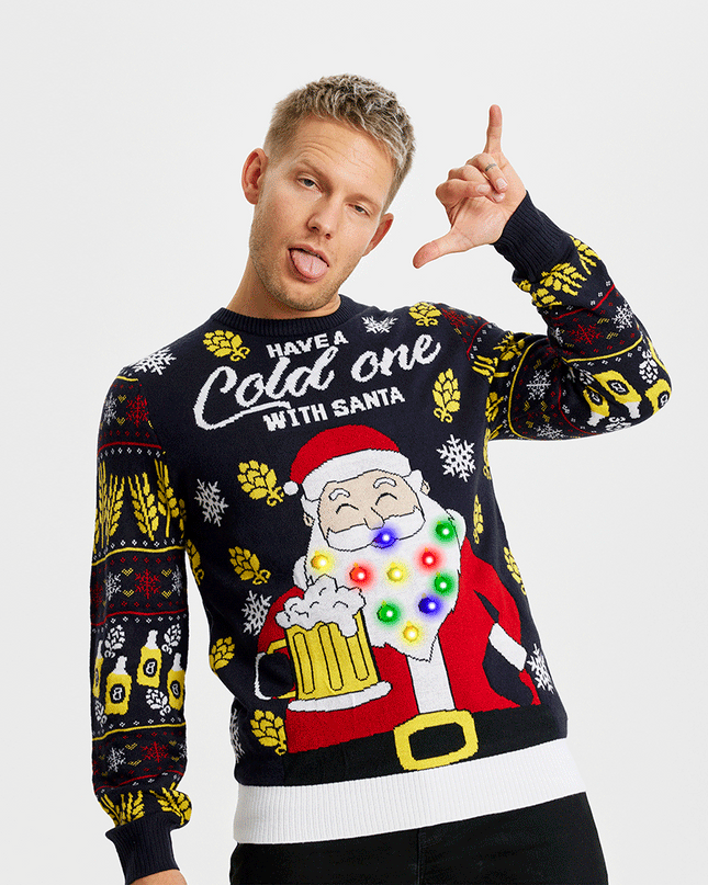 Santa's Cold One Christmas Sweater for Men