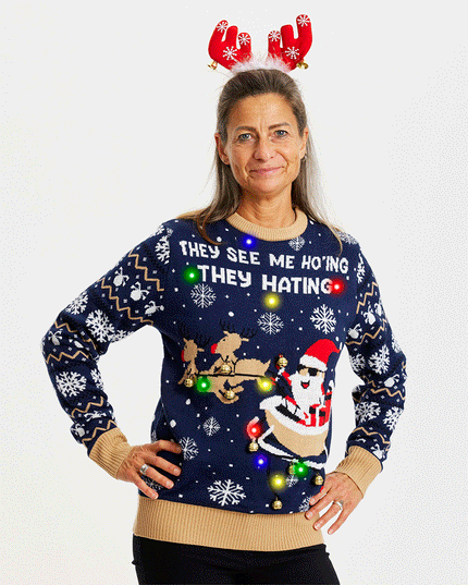 They See Me Ho'ing Sweater for Women - Light-Up Design