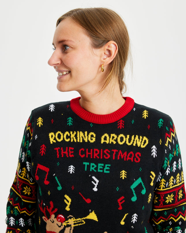 Weihnachtspullover „Rocking Around The Christmas Tree“ – Damen