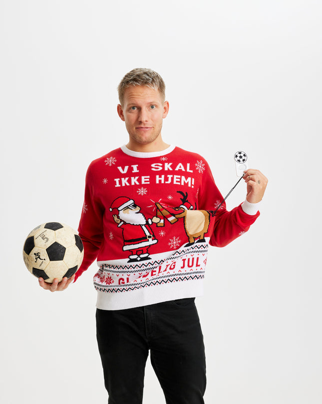 Weihnachtspullover „Wir gehen nicht nach Hause“ für Herren