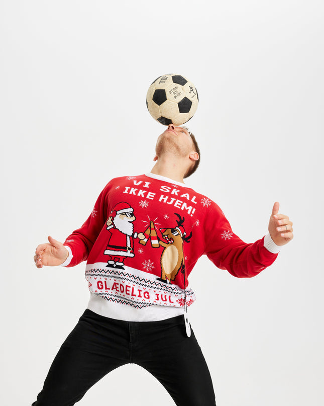 Weihnachtspullover „Wir gehen nicht nach Hause“ für Herren