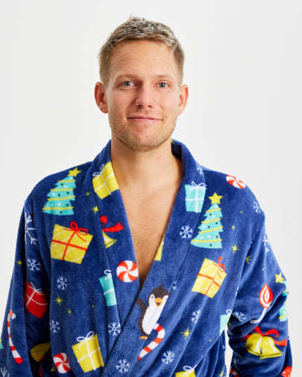 Marineblauer Bademantel