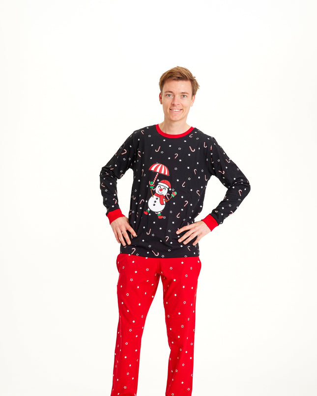 Flying Snowman Christmas Pajamas for Men