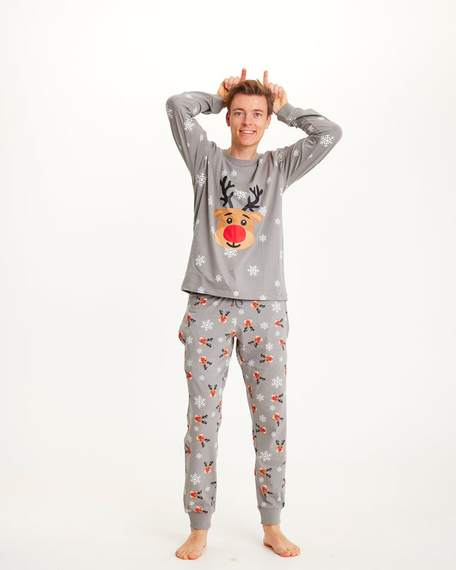 Gray Rudolph Christmas Pajamas for Men