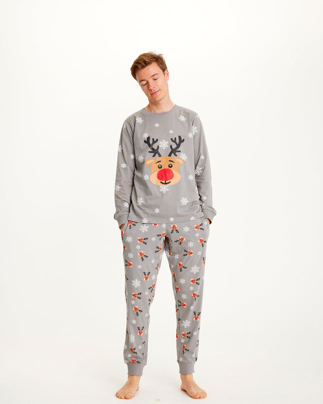 Gray Rudolph Christmas Pajamas for Men