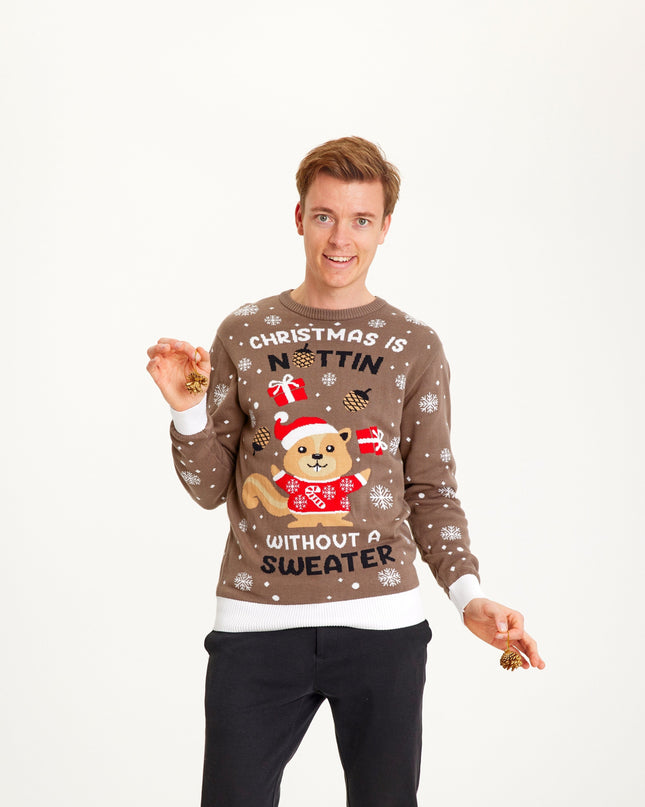 Men's Christmas Sweater - Christmas Is Nuttin Without a Sweater