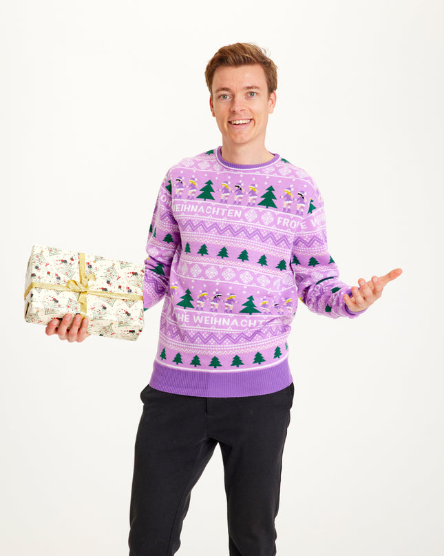 Merry Christmas Purple Sweater for Men