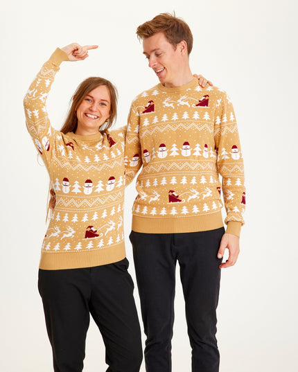 Stylish Beige Christmas Sweater for Men