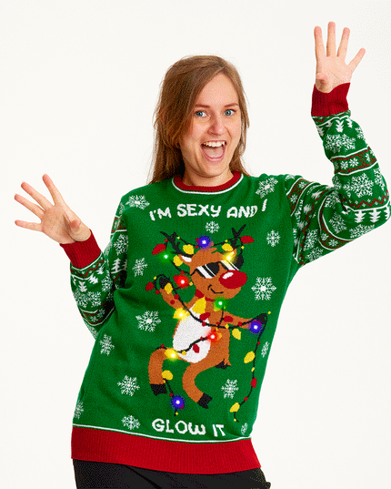 Sexy And I Glow It Grüner Damenpullover