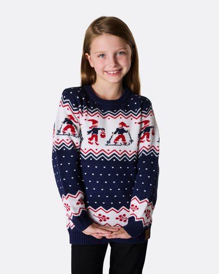 Weihnachtspullover mit Landschaftsmotiv für Kinder | Festlicher Pullover für Kinder