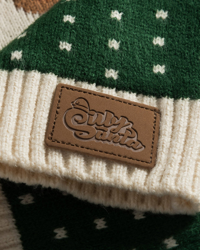 Kids' Retro Reindeer Green Christmas Sweater