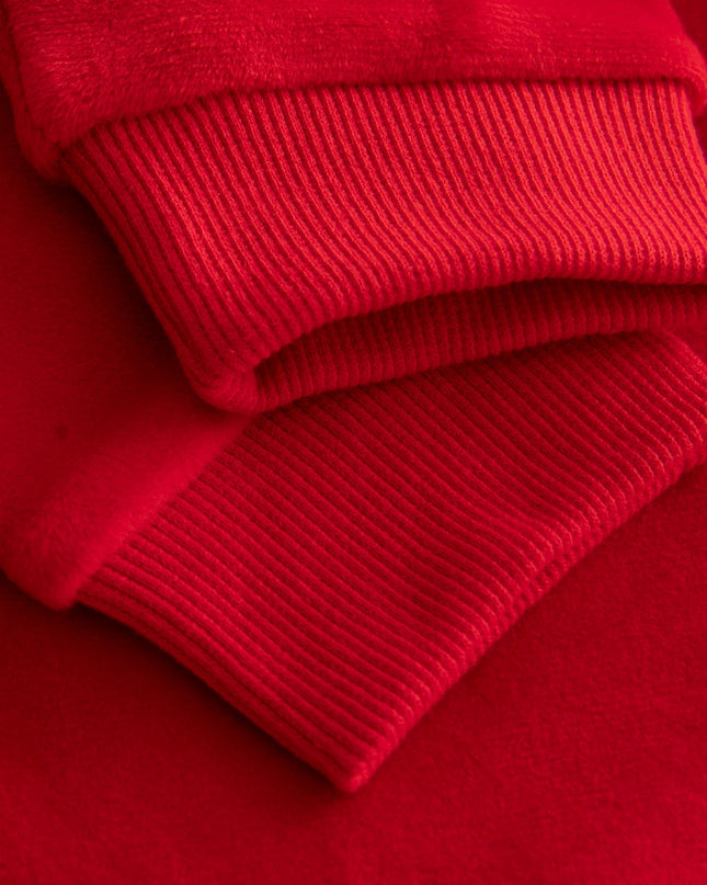 Roter Weihnachtspullover mit Rentiermotiv für Kinder