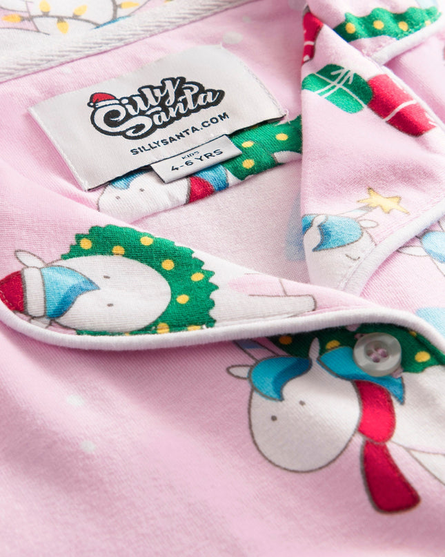 Kids' Unicorn Collared Christmas Pyjamas for Snug Nights