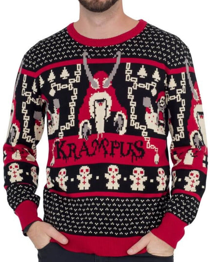 Krampus Knit Ugly Christmas Sweater for Festive Fun