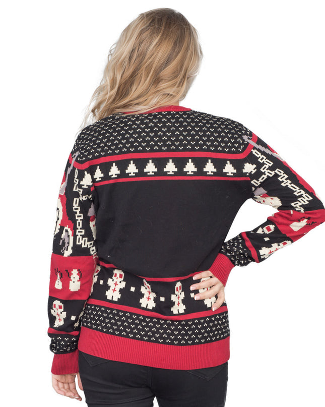 Krampus-Strickpullover für Damen – Hässlicher Weihnachtspullover