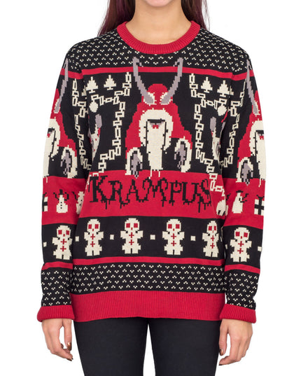 Krampus-Strickpullover für Damen – Hässlicher Weihnachtspullover