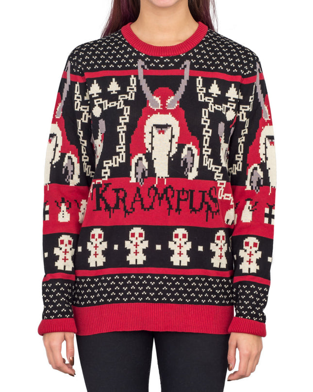 Krampus-Strickpullover für Damen – Hässlicher Weihnachtspullover