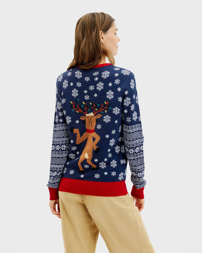 Weihnachtspullover mit Glöckchenmotiv für Damen