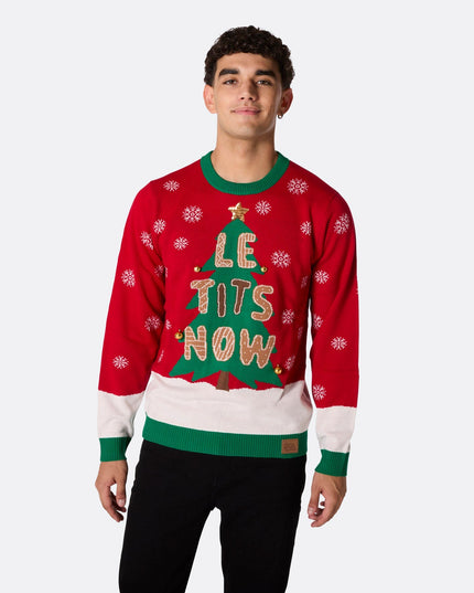 Herren-Weihnachtspullover „Let It Snow“