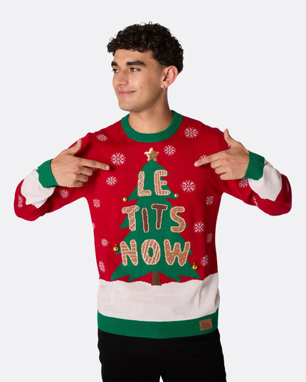 Herren-Weihnachtspullover „Let It Snow“