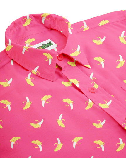 Men's Pink Banana Hawaiian Shirt