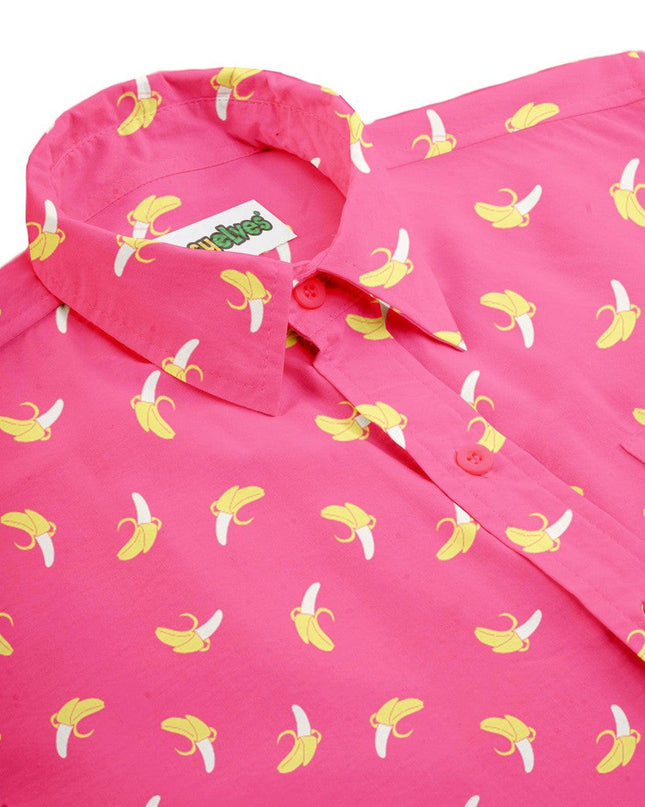Men's Pink Banana Hawaiian Shirt
